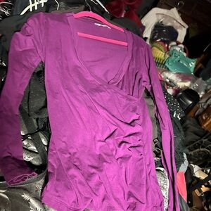 Cabi large purple wrap top